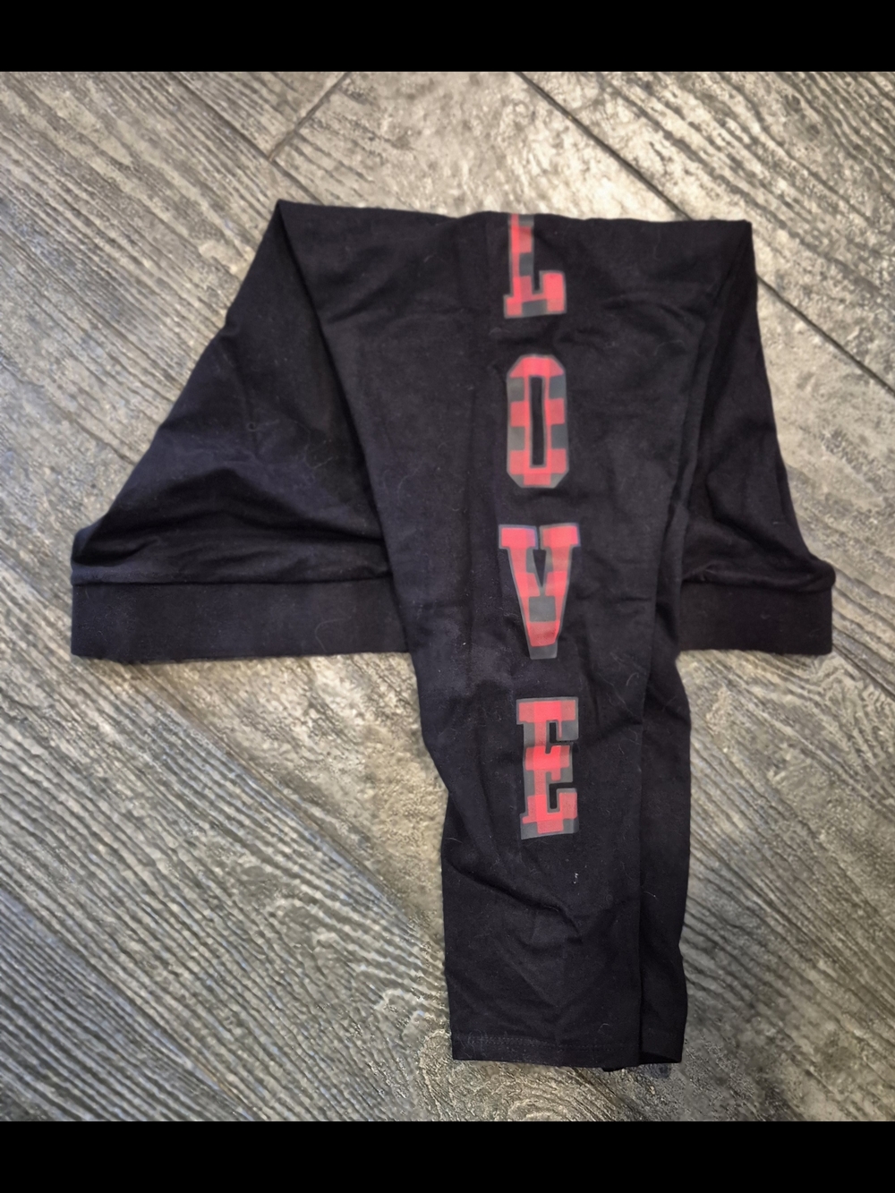torrid Black Leggings with Love Print